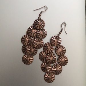 bronze dangling earrings.